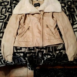 Beige Leather Jacket